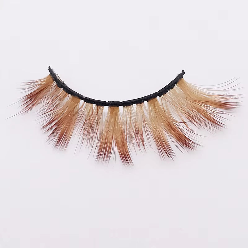 Xinemilin BLONDE 3D Mink Fake Lashes Wholesale Natural Individual Brown False Eyelashes Makeup 15 25Mm Lash Extension Supplies