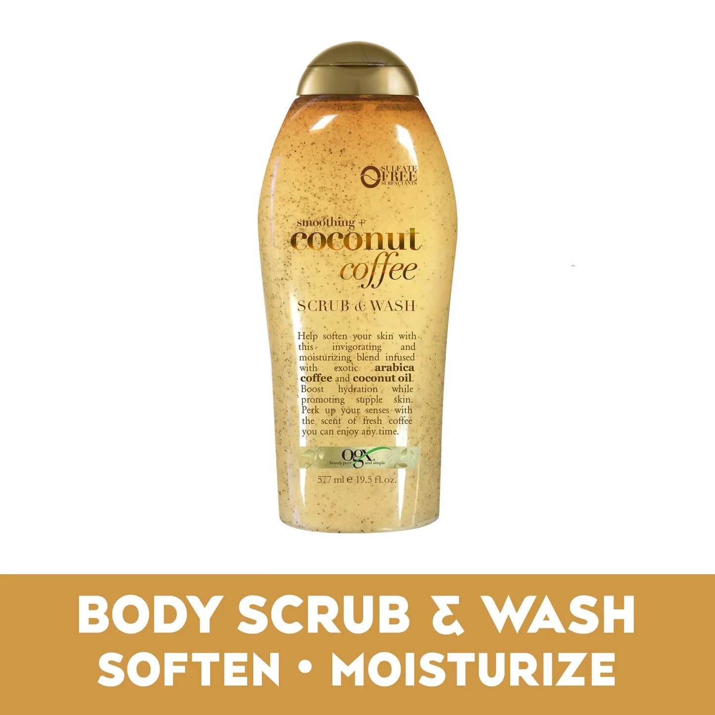 Smoothing + Coconut Coffee Exfoliating Body Scrub, 19.5 Fl Oz