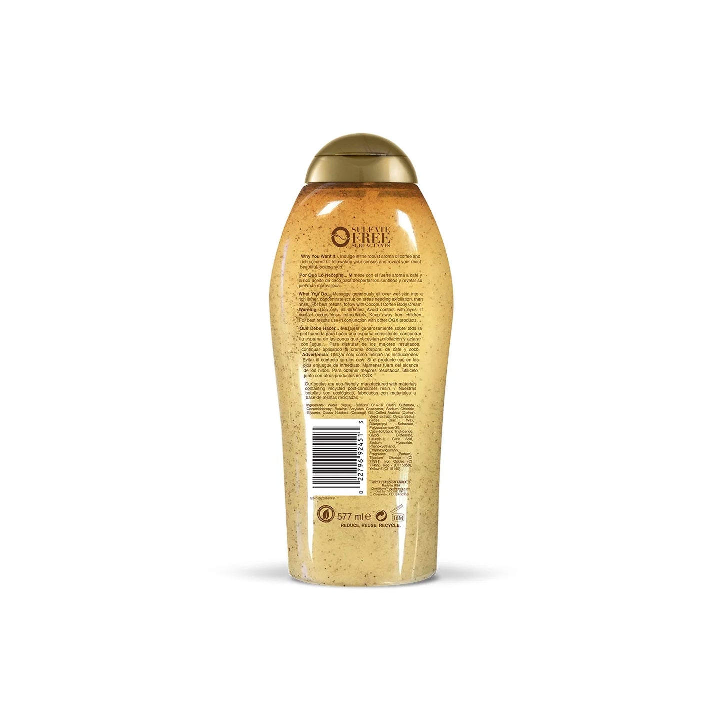 Smoothing + Coconut Coffee Exfoliating Body Scrub, 19.5 Fl Oz