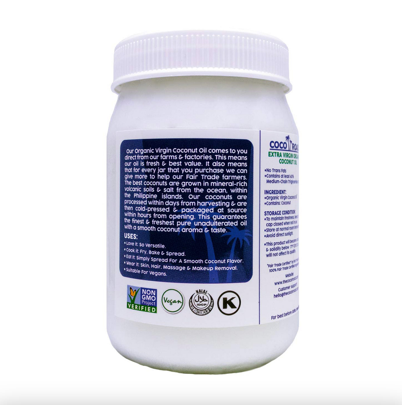 Aceite De Coco Natural Extra Virgen Comestible Para La Piel El Cabello Organico