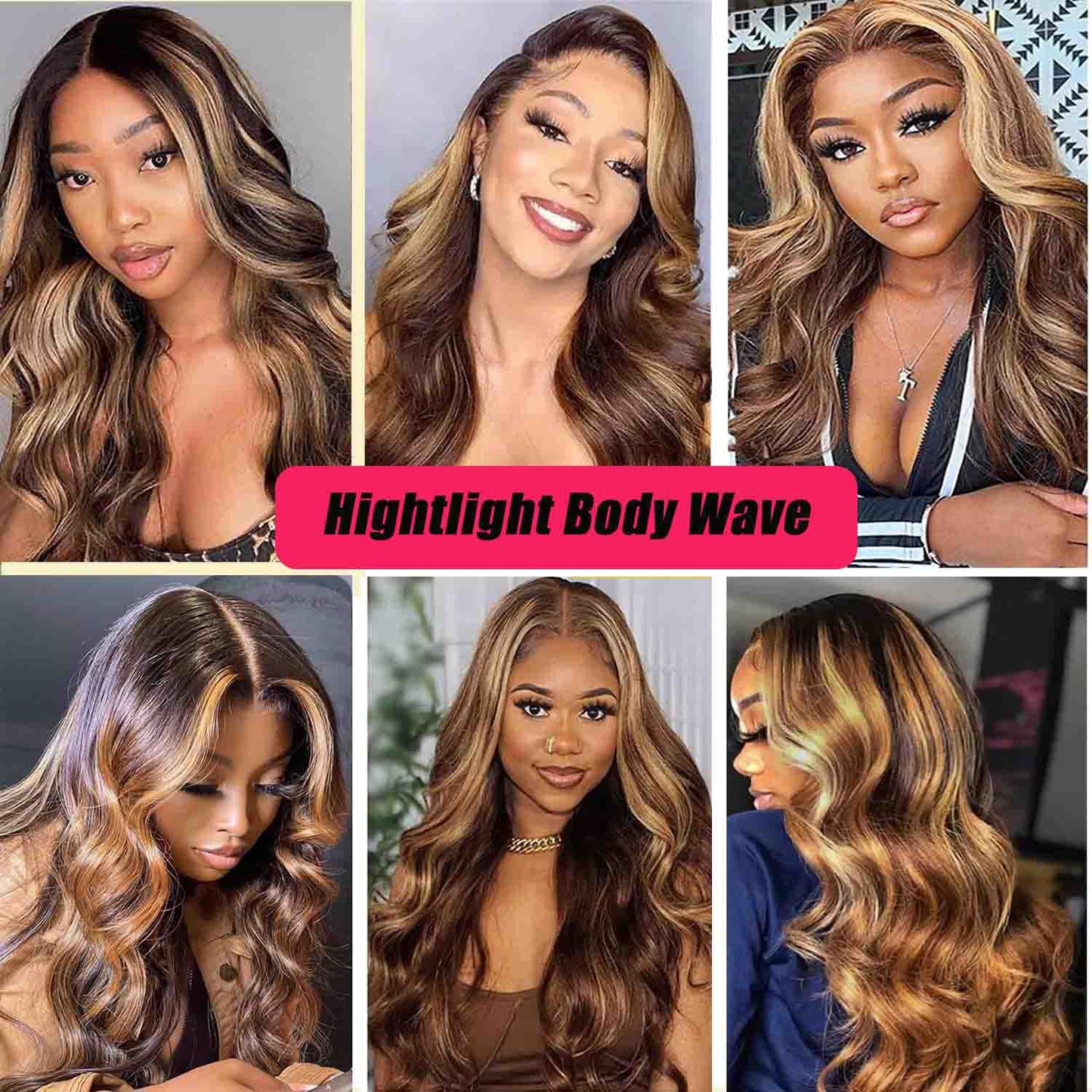 Body Wave Highlight Lace Front Wigs Human Hair 13X6 Hd T Lace Front Wigs Human Hair Pre Plucked 4/27 Colored 180% Density HD Honey Blond Wigs for Black Women Ombre Transparent Lace Wig ( 18 Inch)