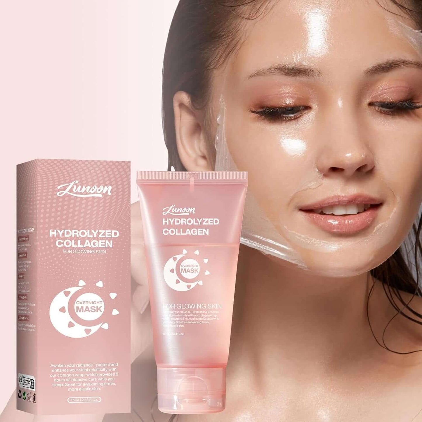 Collagen Night Wrapping Mask, Pore Minimizing Reduces Sagging Elasticity Improvement, Overnight Collagen Hydration Face Mask. (1Pcs)