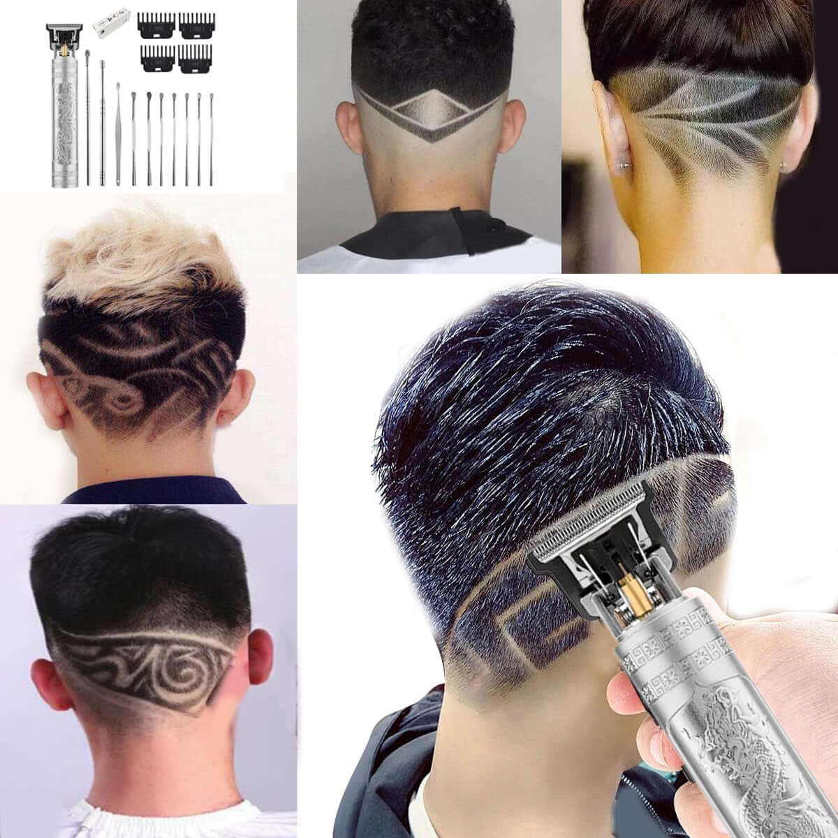 Hair Clippers for Men, Cordless Hair Clippers, Travel Small Hair Clippers 5.7" Hair Clippers Classical Sculpting Styling Rechargeable Hair Remover with 10 Pieces Earpick
