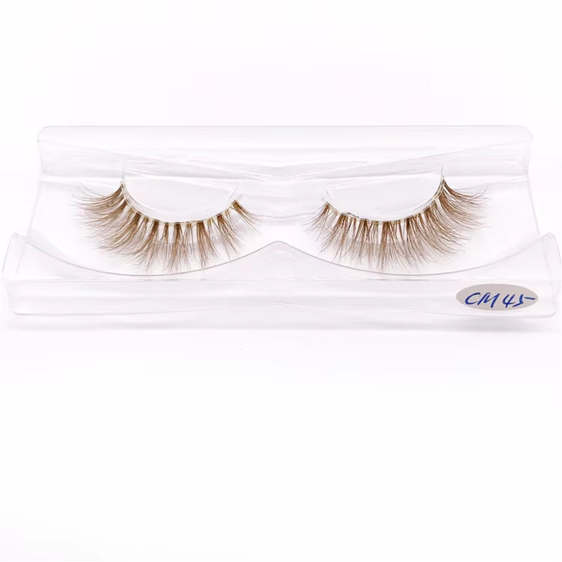 Xinemilin BLONDE 3D Mink Fake Lashes Wholesale Natural Individual Brown False Eyelashes Makeup 15 25Mm Lash Extension Supplies