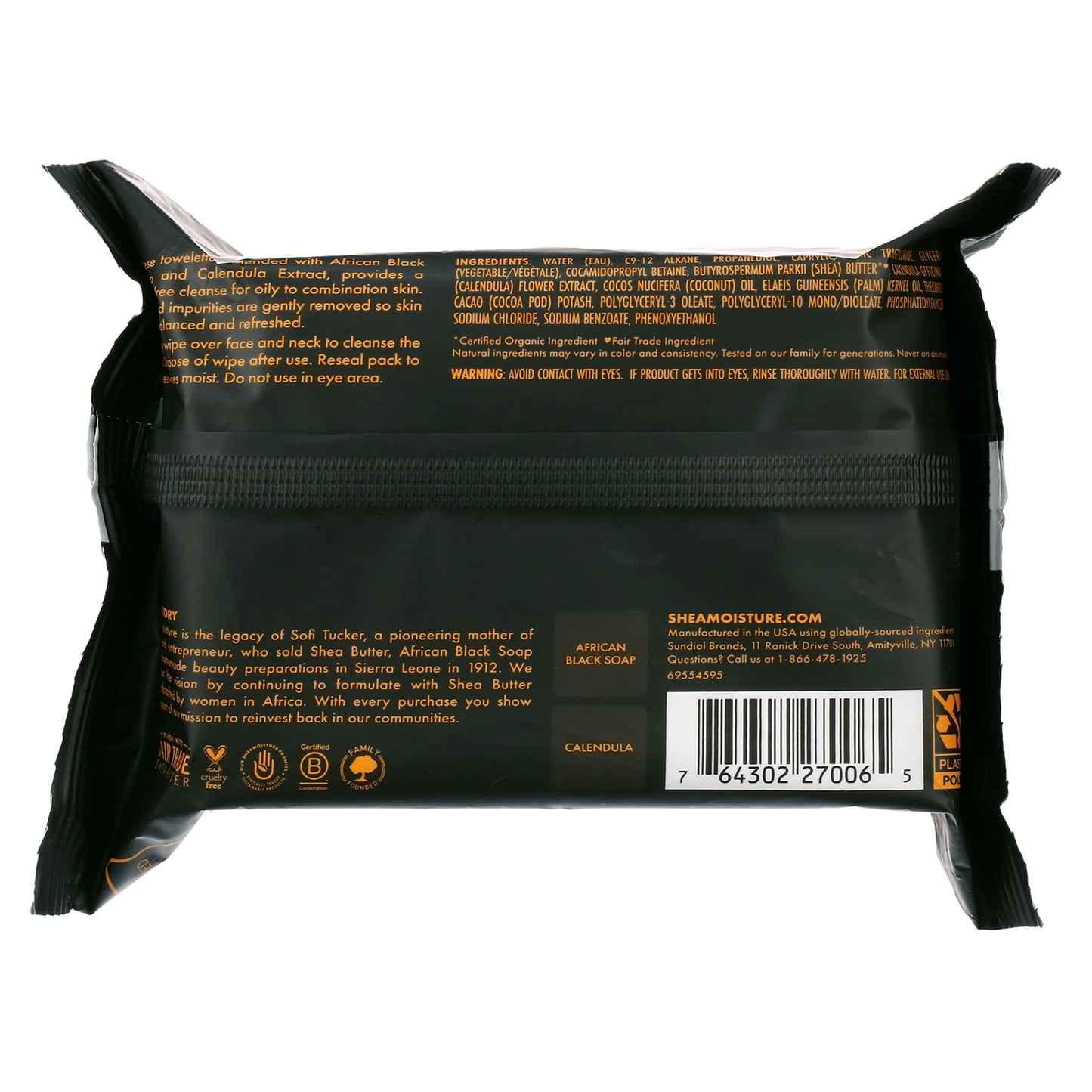 African Black Soap Clarifying Facial Wipes, 30 Ct