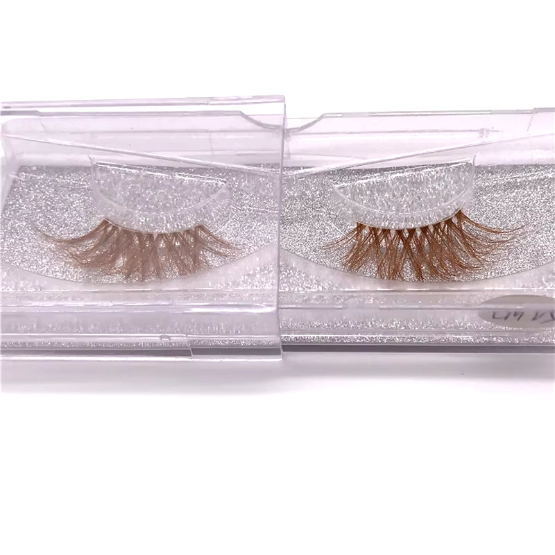 Xinemilin BLONDE 3D Mink Fake Lashes Wholesale Natural Individual Brown False Eyelashes Makeup 15 25Mm Lash Extension Supplies