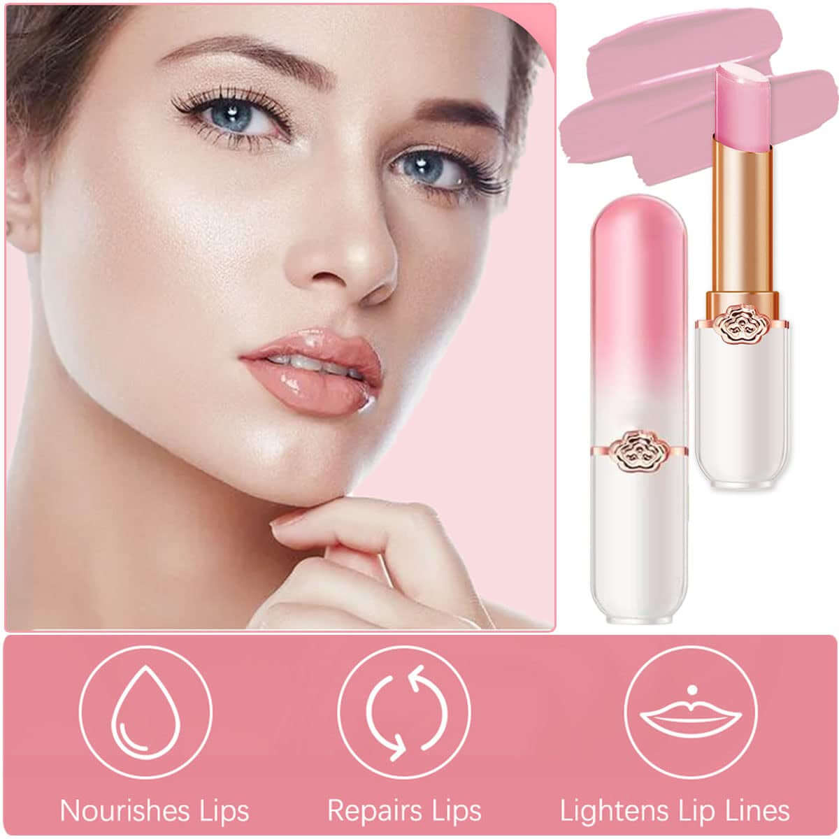 3 Pcs Color Changing Lipstick Queen Peach Aloe Grape,Ph Mood Lip Balm Tinted Long Lasting Labiales Lip Plumper Gloss Magic Lip Stain Moisturize Lipstick Set for Women (Peach+Aloe+Grape)
