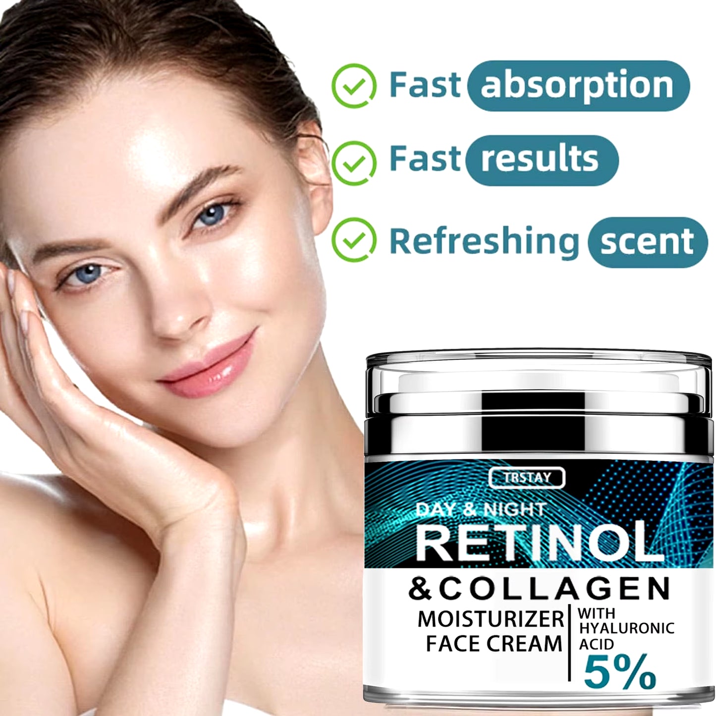 Collagen Retinol Hyaluronic Acid Cream, Retinol and Collagen Face Cream,