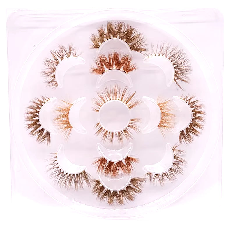 Xinemilin BLONDE 3D Mink Fake Lashes Wholesale Natural Individual Brown False Eyelashes Makeup 15 25Mm Lash Extension Supplies