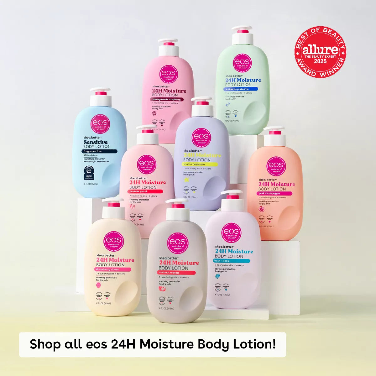 Eos Shea Better 24H Moisture Body Lotion - Crème De Pistachio - 16 Fl Oz