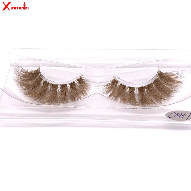 Xinemilin BLONDE 3D Mink Fake Lashes Wholesale Natural Individual Brown False Eyelashes Makeup 15 25Mm Lash Extension Supplies