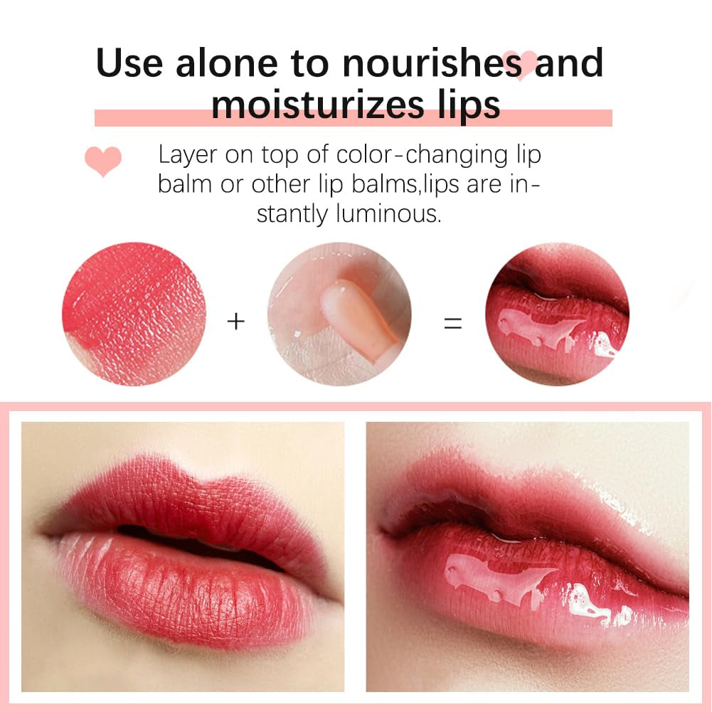 Hydrating Lip Glow Oil, Moisturizing Lip Glow Oil, Lip Plumper Gloss, Transparent Lip Gloss, Lip Oil, Plumping Lip Oil, Lip Balm, Tinted Lip Balm Lip Care (Pink)