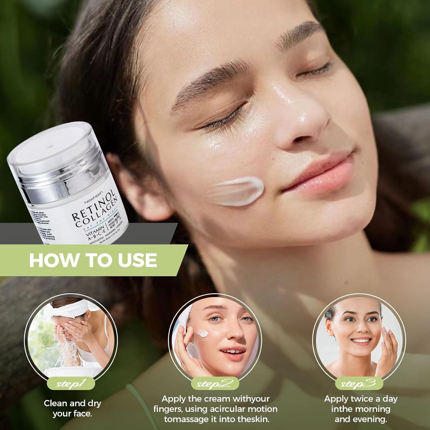 Night Cream Face Moisturizer with Retinol, Collagen, Niacinamide 10%, anti Wrinkle Face Cream, Made in USA, Retinol Cream for Face, anti Aging Face Cream, Face Moisturizer for Women, 1.7Oz