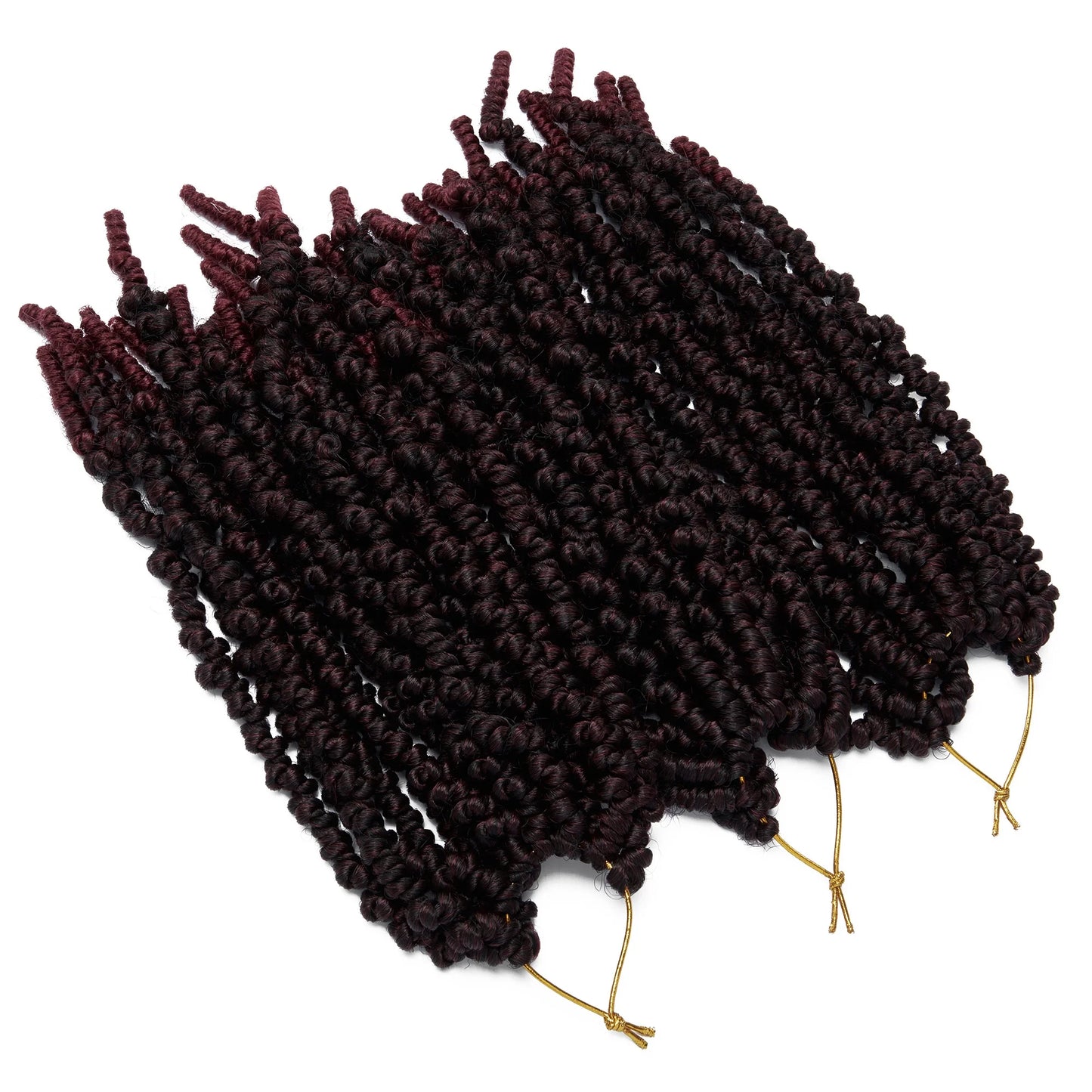 3 Packs Pretwisted Passion Twist Crochet Hair Crochet Braids Pre Twisted Passion Crochet Twist Hair Black Pre Looped Bohemian Braiding Hair Ponytail Synthetic Hair Extensions (10Inch,T27#)