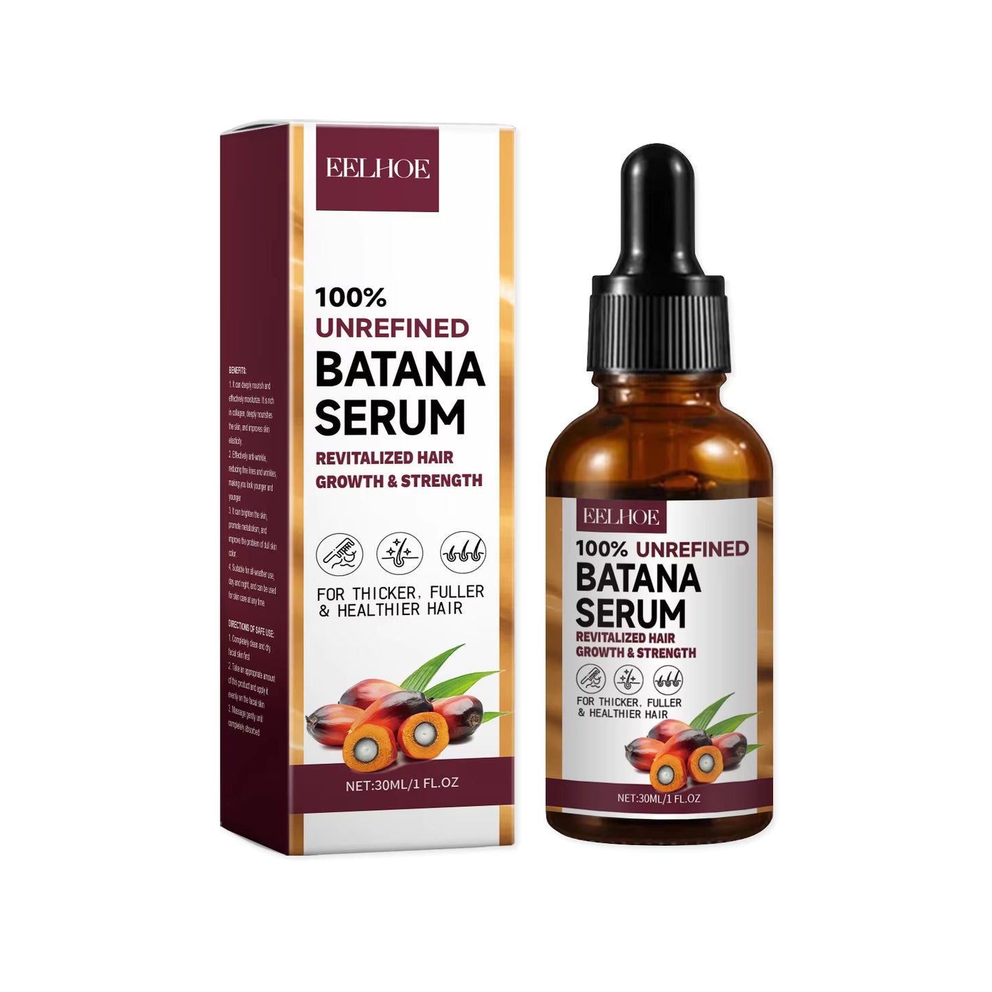 Natural Batana Oil Deep Moisturizing Smooth Thick Hair Growth Shampoo and Conditioner for Damaged Hair Keratin Treatment
