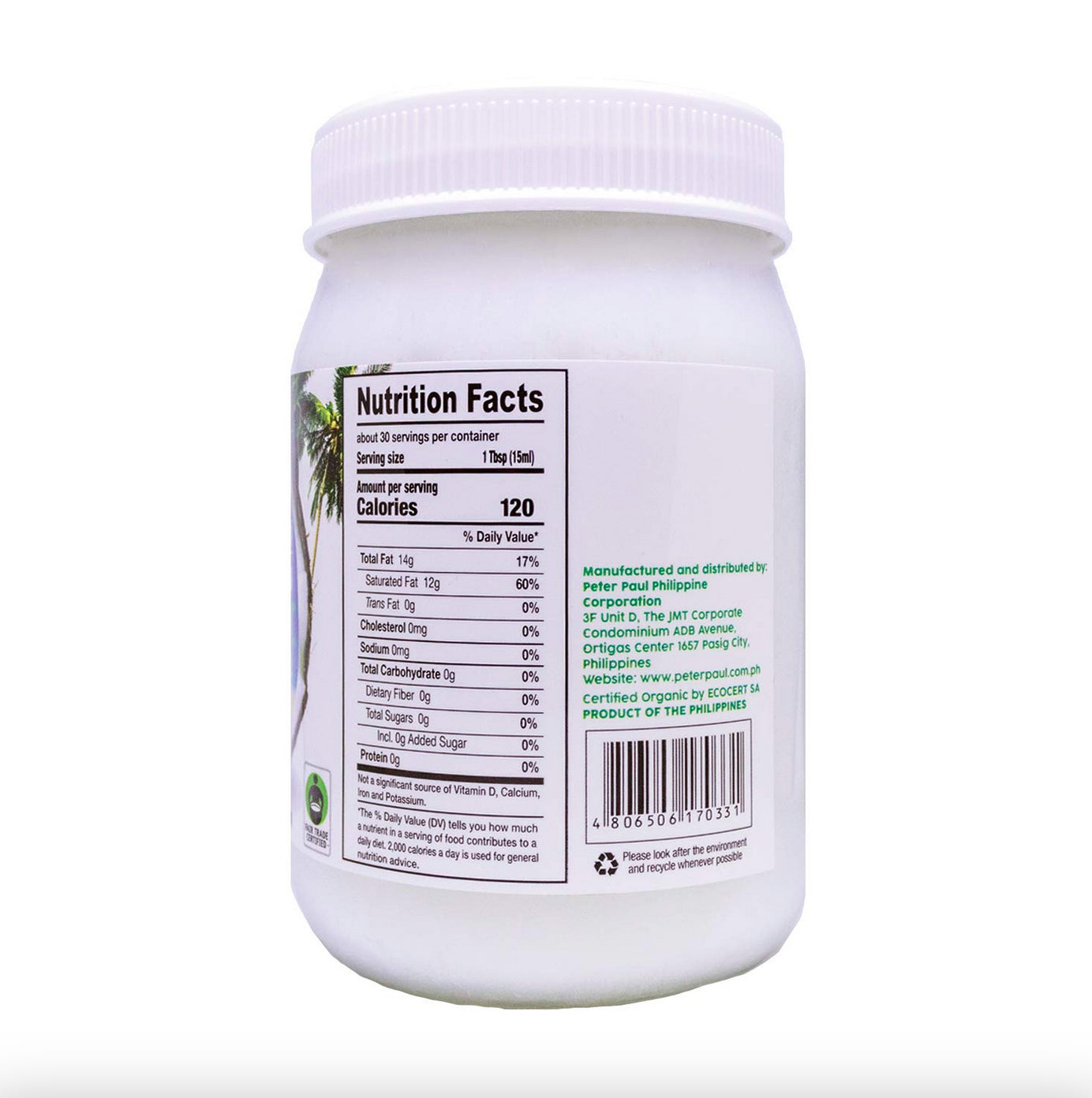 Aceite De Coco Natural Extra Virgen Comestible Para La Piel El Cabello Organico