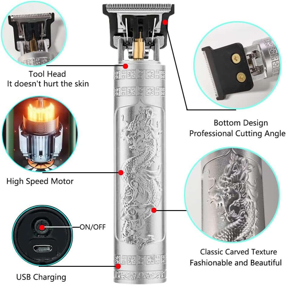 Hair Clippers for Men, Cordless Hair Clippers, Travel Small Hair Clippers 5.7" Hair Clippers Classical Sculpting Styling Rechargeable Hair Remover with 10 Pieces Earpick