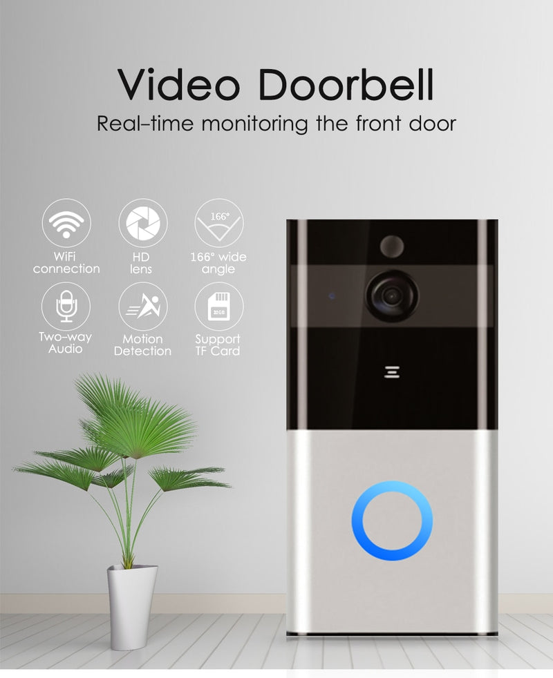 720P WiFi Video Doorbell | Wireless Intercom Doorbell | Smart Doorbell with PIR Detection | Night Vision Doorbell Camera | SD Card Video Doorbell | Visual Doorbell with Motion Detection | Smart Ring Doorbell | Remote Viewing Doorbell | WiFi Security Doorbell | Motion-Sensing Video Doorbell