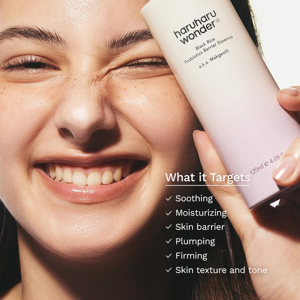 Wonder Black Rice Probiotics Barrier Essence, Skin Flooding & Layering, Strengthens Skin Barrier, Moisturizes, Glowy Radiant Skin, Ceramide & Panthenol, Holiday Stocking Stuffer, 4.05 Fl.Oz