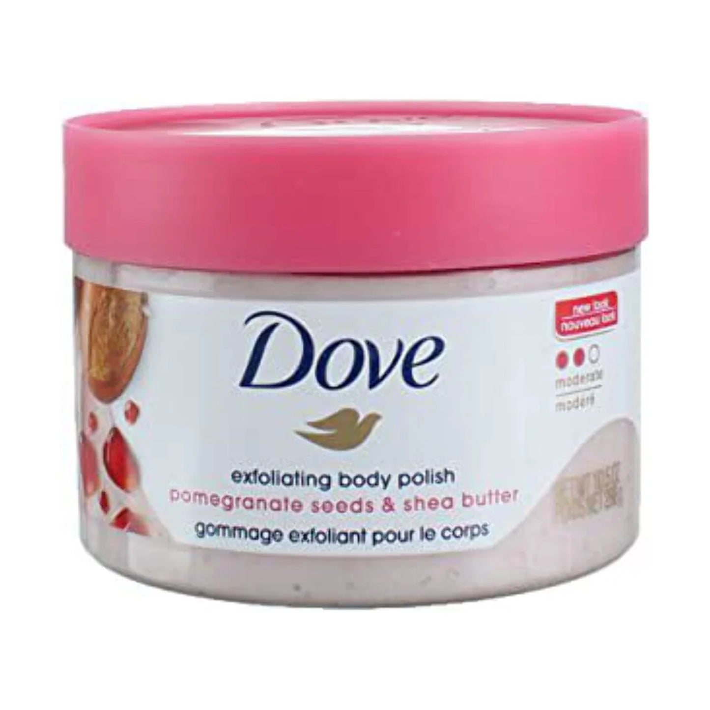 Dove Exfoliating Body Polish Body Scrub, Pomegranate and Shea, 10.5 Ounce