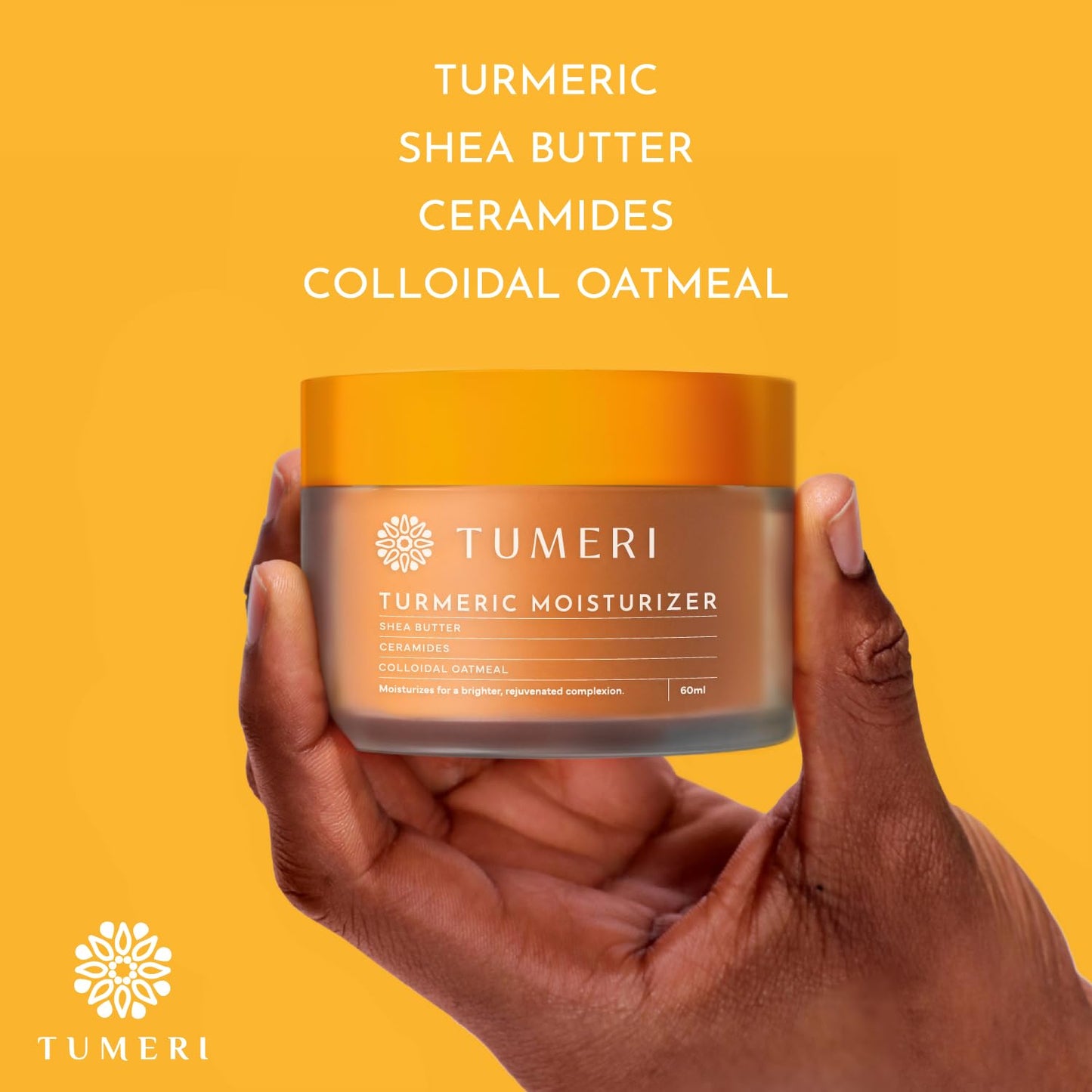 Turmeric Face Moisturizer Cream and Body Cream 60 Ml – Nourishing and Hydrating Face Cream for Dry Skin – Infused with Turmeric Curcumin, Shea Butter, Colloidal Oatmeal
