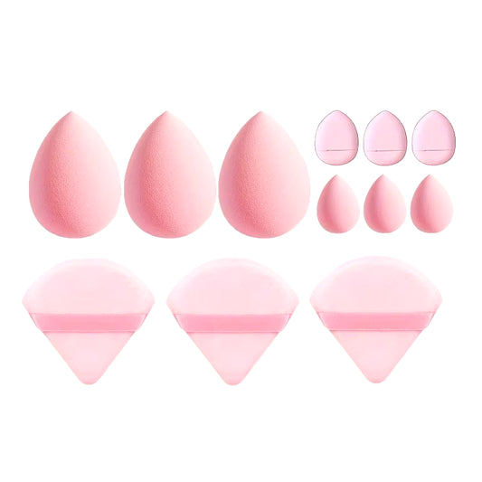 Tri-Blend Beauty Sponge | Plush Puff Duo | Mini Luxe Makeup Egg | Soft Touch Applicator | Triangular Glow Puff | Velvet Finish Sponge | Water Drop Beauty Blender | Powder Perfect Puff | Compact Cushion Sponge |  Smooth Finish Egg Puff