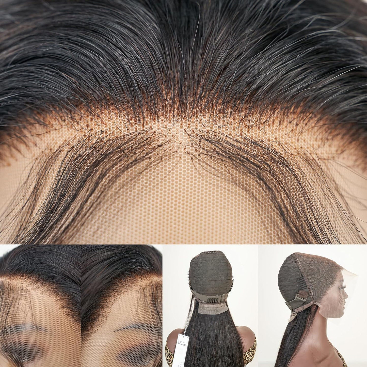 13X6 Lace Front Wigs Human Hair Pre Bleached Knot HD Lace Front Pre Plucked, Straight Hd Lace Wig Brazilian Virgin Human Hair Wigs - Straight Natural Black 16Inch - CATCH