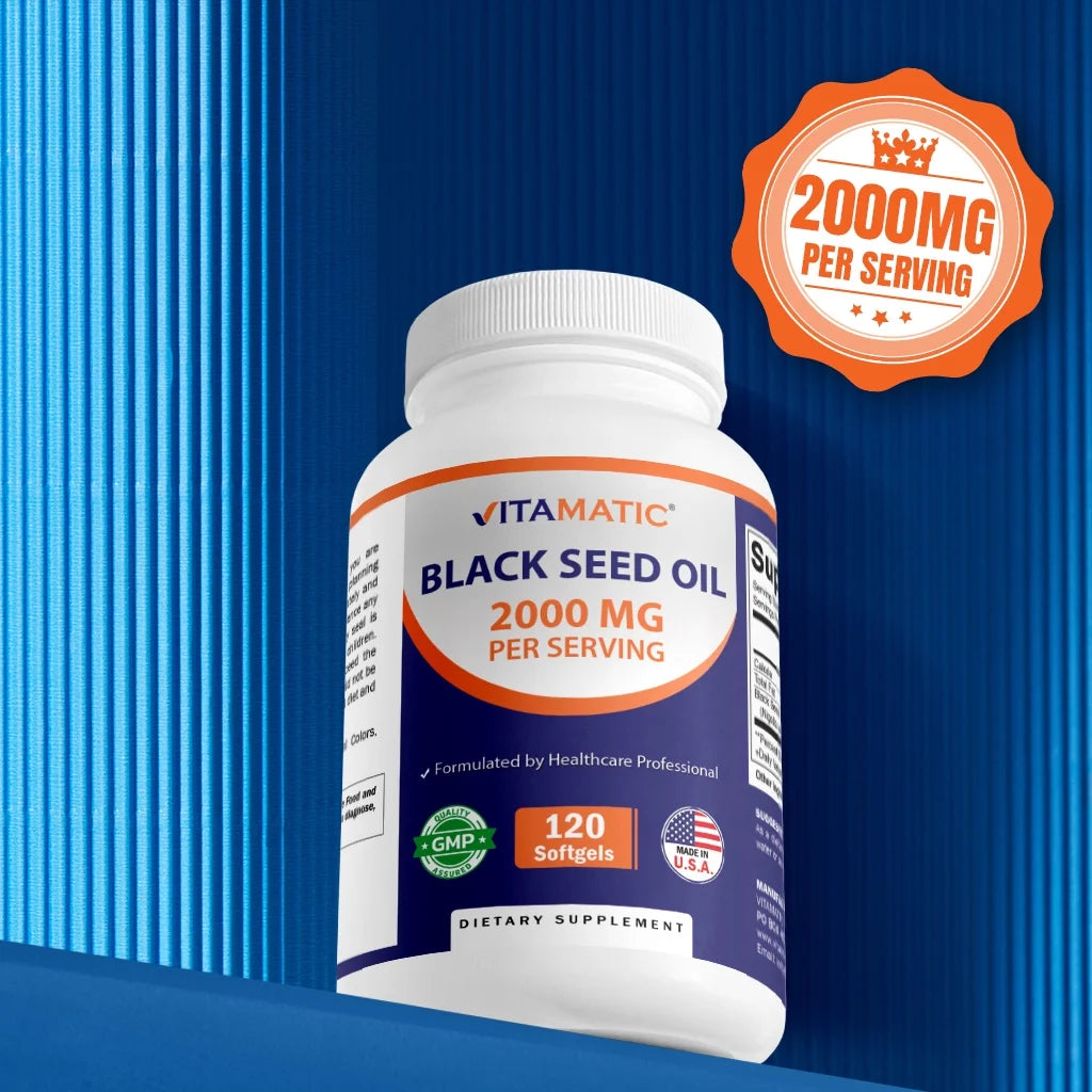 Black Seed Oil Capsules - 2000 Mg per Serving - 120 Softgels - Colde Pressed - Contains Min 0.95% Thymoquinone - Supports Healthy Immune Response - Made in the USA