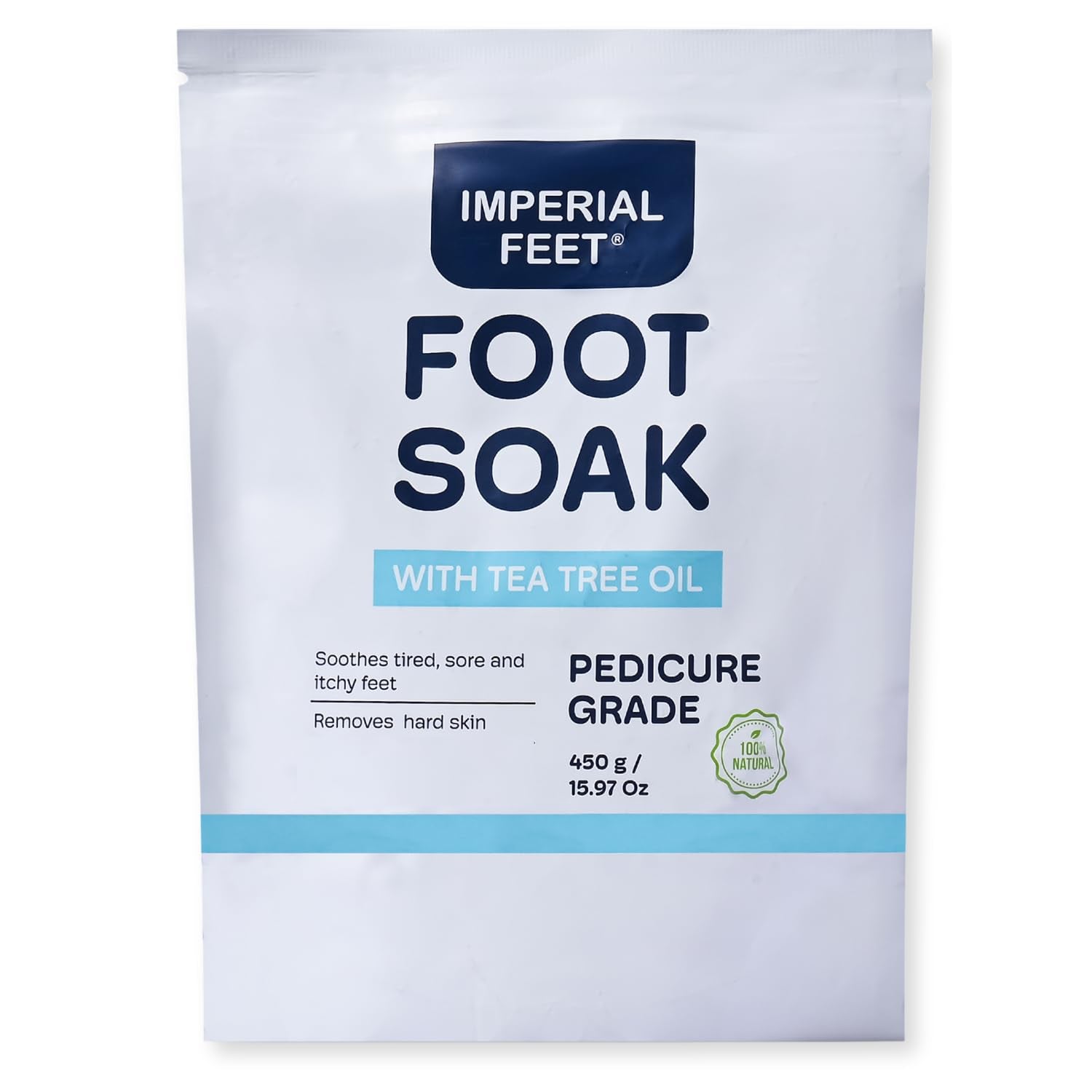 Epsom Salt Foot Soak W Tea Tree for Foot Bath (PEDICURE GRADE) - Toenail Repair, and Fungus Athletes Foot, Softens Calluses, Tired Feet, Nail Discoloration Foot Soak Salts, Smelly Foot Therapy16Oz