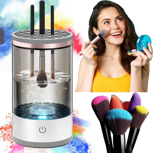 Automatic Brush Cleaner | Spinning Makeup Brush Cleaner | Cosmetic Brush Cleaning Device | Electric Brush Wash & Spin | All-in-One Brush Cleaner | Makeup Brush Cleaner Gift | Effortless Brush Cleaning Tool | Quick Clean Brush Spinner | Portable Brush Cleaner | Deluxe Brush Cleaning Machine