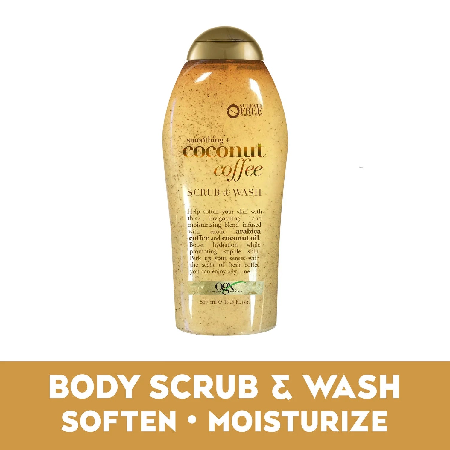 Smoothing + Coconut Coffee Exfoliating Body Scrub, 19.5 Fl Oz
