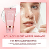 Collagen Overnight Wrapping Peel off 75Ml Facial Mask Korean Collagen Night Wrapping Mask Deeply Hydrates Night Care Mask Cream