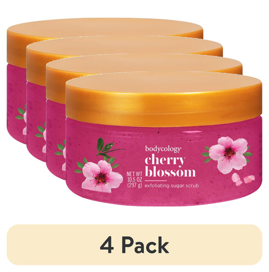 (4 Pack)  Exfoliating Sugar Scrub, Cherry Blossom, 10.5 Oz