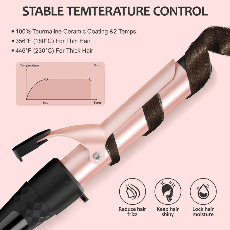 5 in 1 Curling Iron,  3 Barrel Hair Crimper Set with Curling Brush and 4 Interchangeable Ceramic Curling Wand(0.35"-1.25")