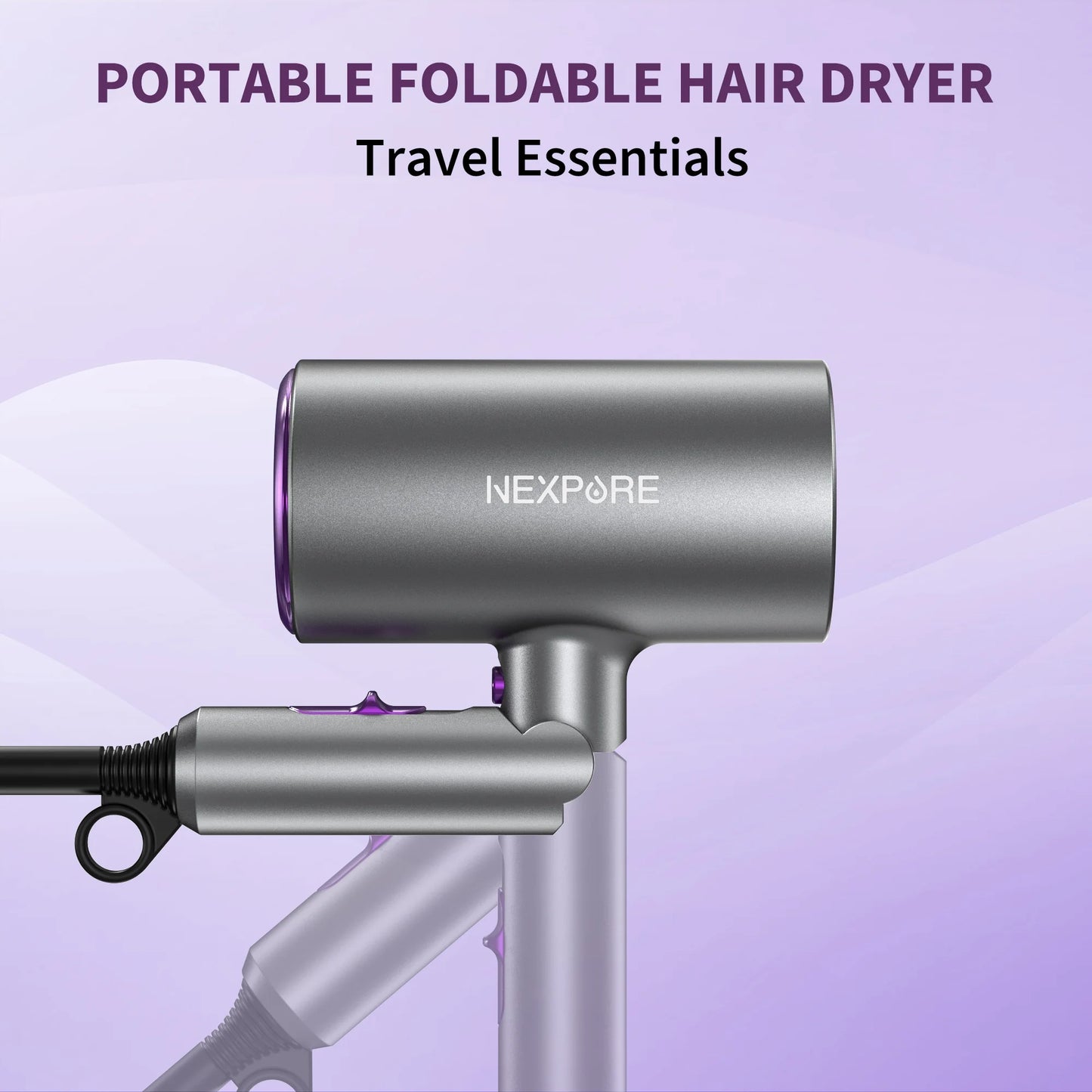 New Upgrade Professional Ionic Hair Dryer, 2000W Powerful Blow Dryer with Diffuser and Concentrator Attachments, Suitable for Home and Travel, Purple