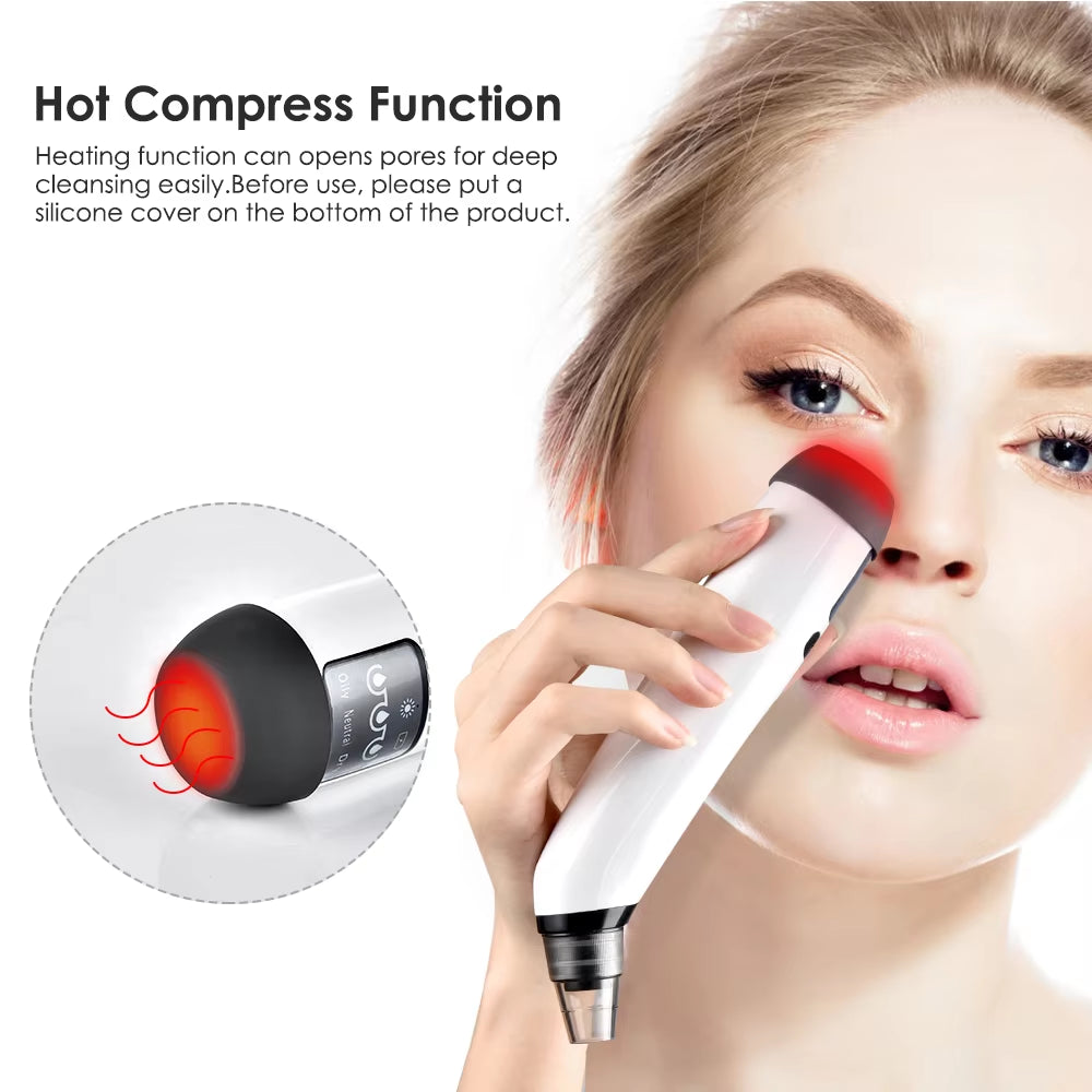 Facial Cleaner Nose Blackhead Remover Deep Pore Acne Pimple Removal Vacuum Suction Diamond T Zone Beauty Tool USB Face Household