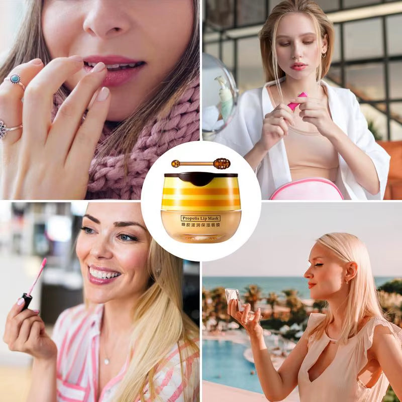 Strawberry Lip Mask Bee Balm Lip Balm Honey Lip Balm Hydrating Propolis Lip Mask Lip Sleeping Balm Overnight Sleeping Lip Oil