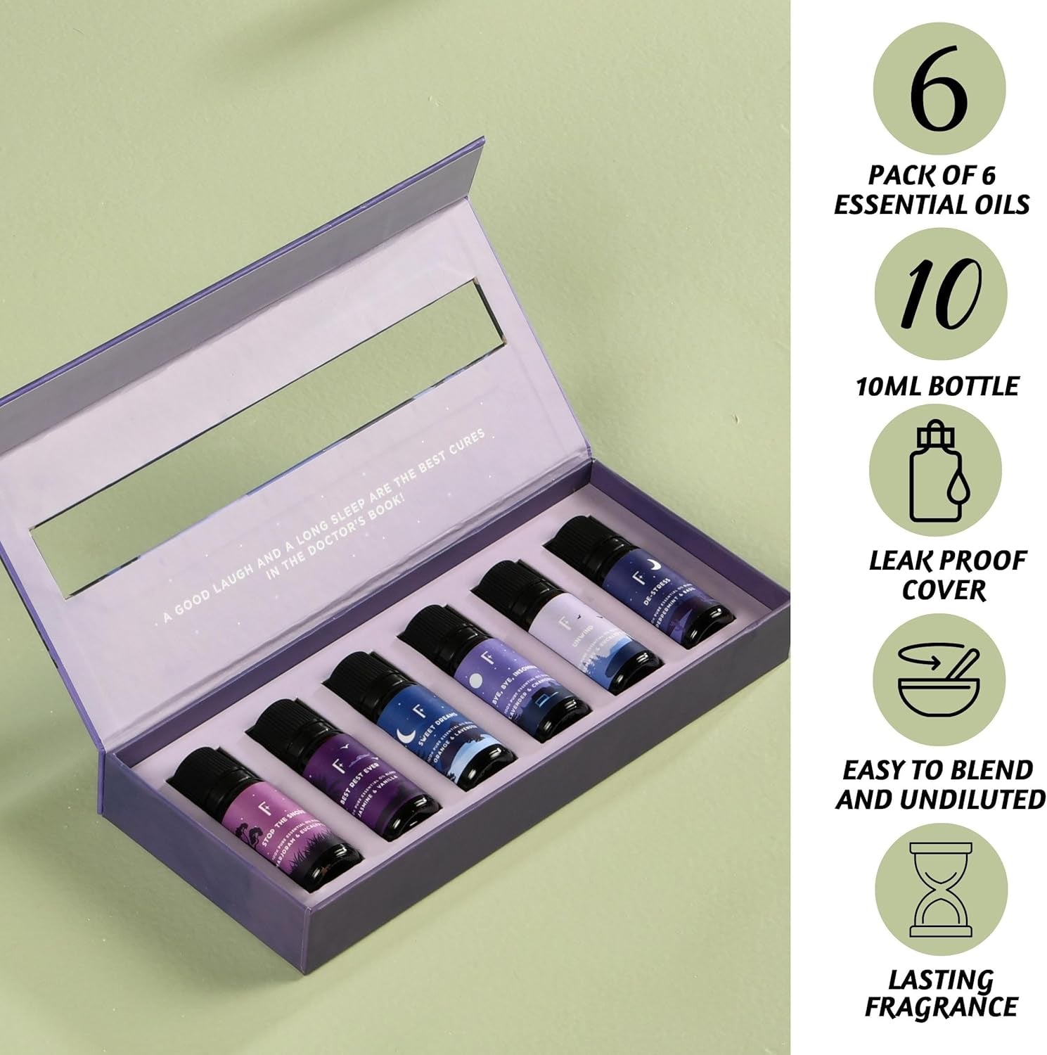 Sleep Essential Oils Set | Set of 6 Pure Essential Oils for Diffusers for Home | Lavender, Rosemary & Peppermint Blends | Halloween Essential Oils for Relaxation | Gift Halloween