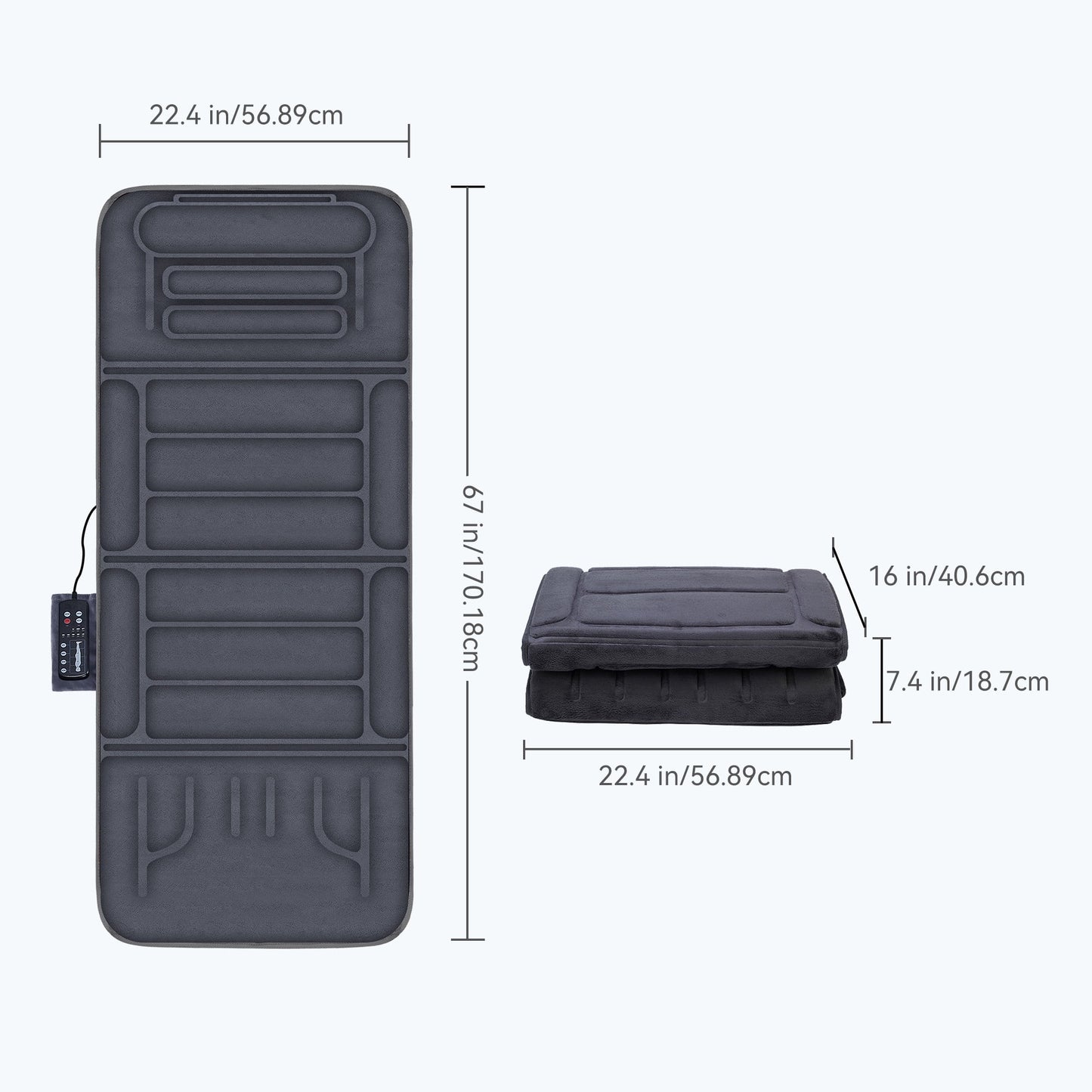 Full Body Back Massager with Heating, 10 Soothing Vibration Back Massage Pad for Pain Relief, Massage Mat,Gifts