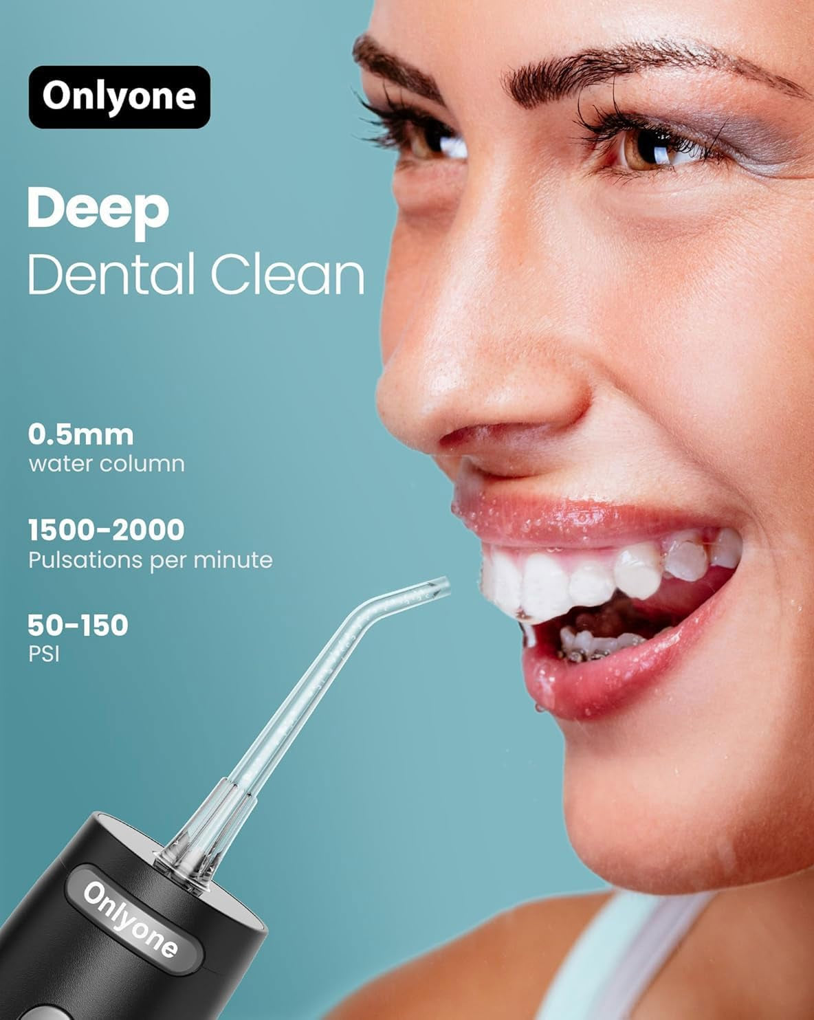 Water Dental Flosser, 300ML Portable Oral Irrigator for Teeth, 4 Modes and 5 Jet Tips,Rechargeable Irrigation Cleaner,Electric Flossing Machine Power Flossers & Irrigator Accessories Black