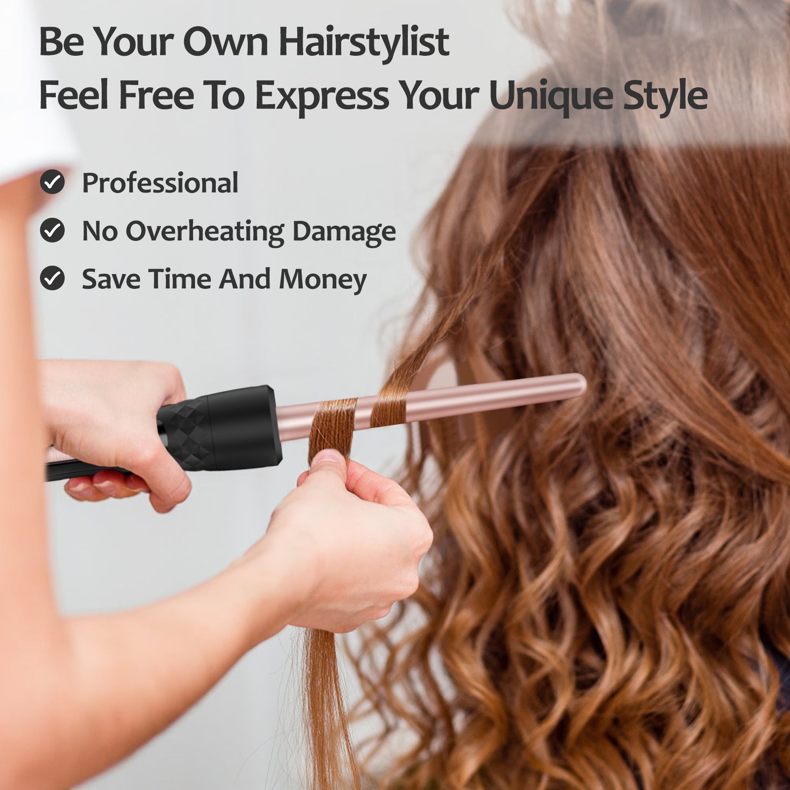 5 in 1 Curling Iron,  3 Barrel Hair Crimper Set with Curling Brush and 4 Interchangeable Ceramic Curling Wand(0.35"-1.25")