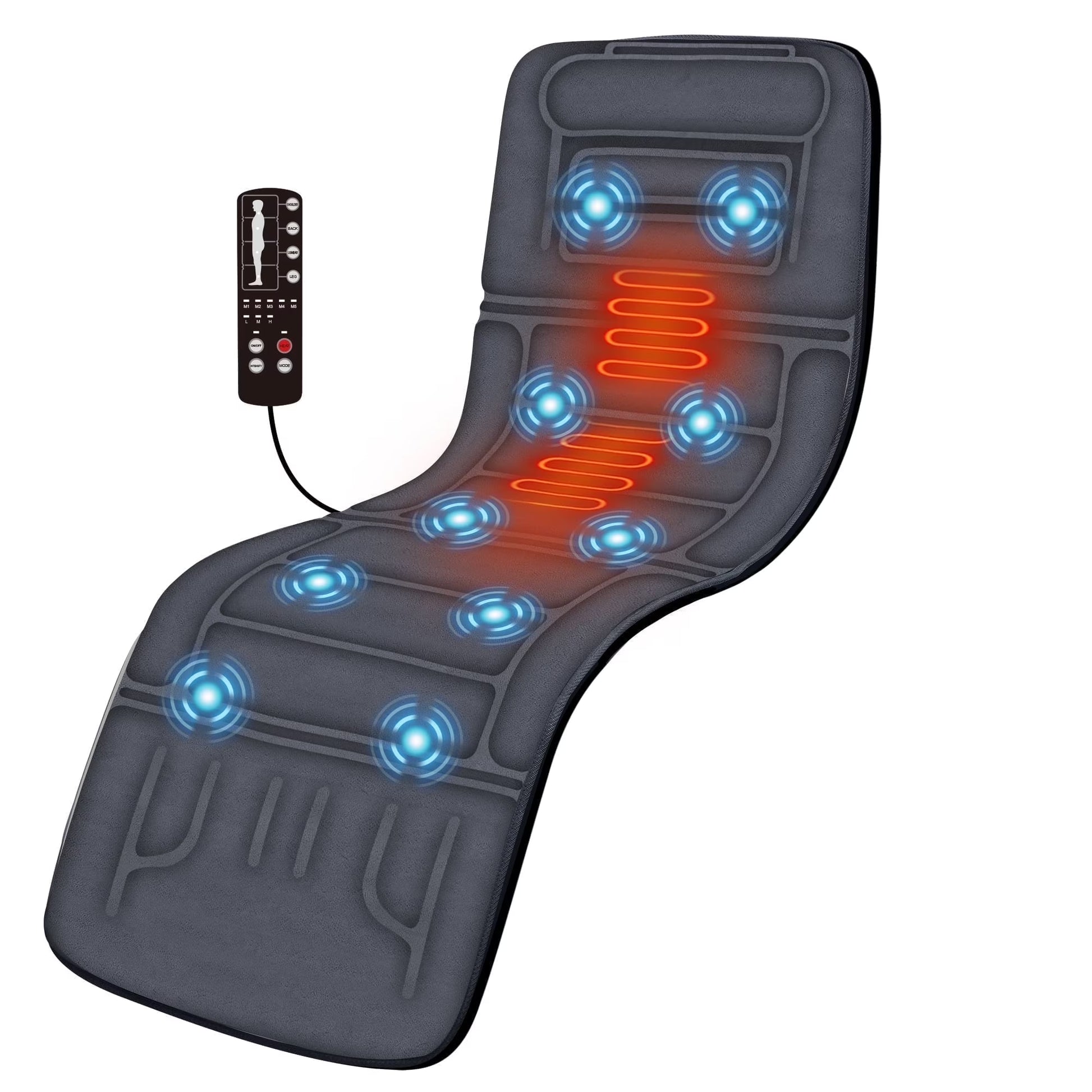 Full Body Back Massager with Heating, 10 Soothing Vibration Back Massage Pad for Pain Relief, Massage Mat,Gifts