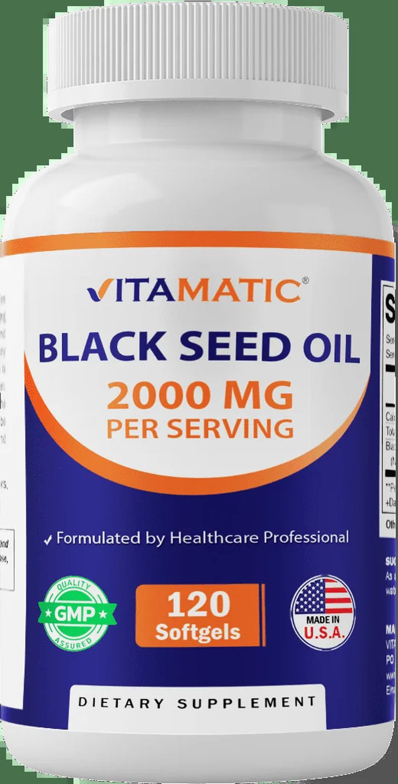 Black Seed Oil Capsules - 2000 Mg per Serving - 120 Softgels - Colde Pressed - Contains Min 0.95% Thymoquinone - Supports Healthy Immune Response - Made in the USA