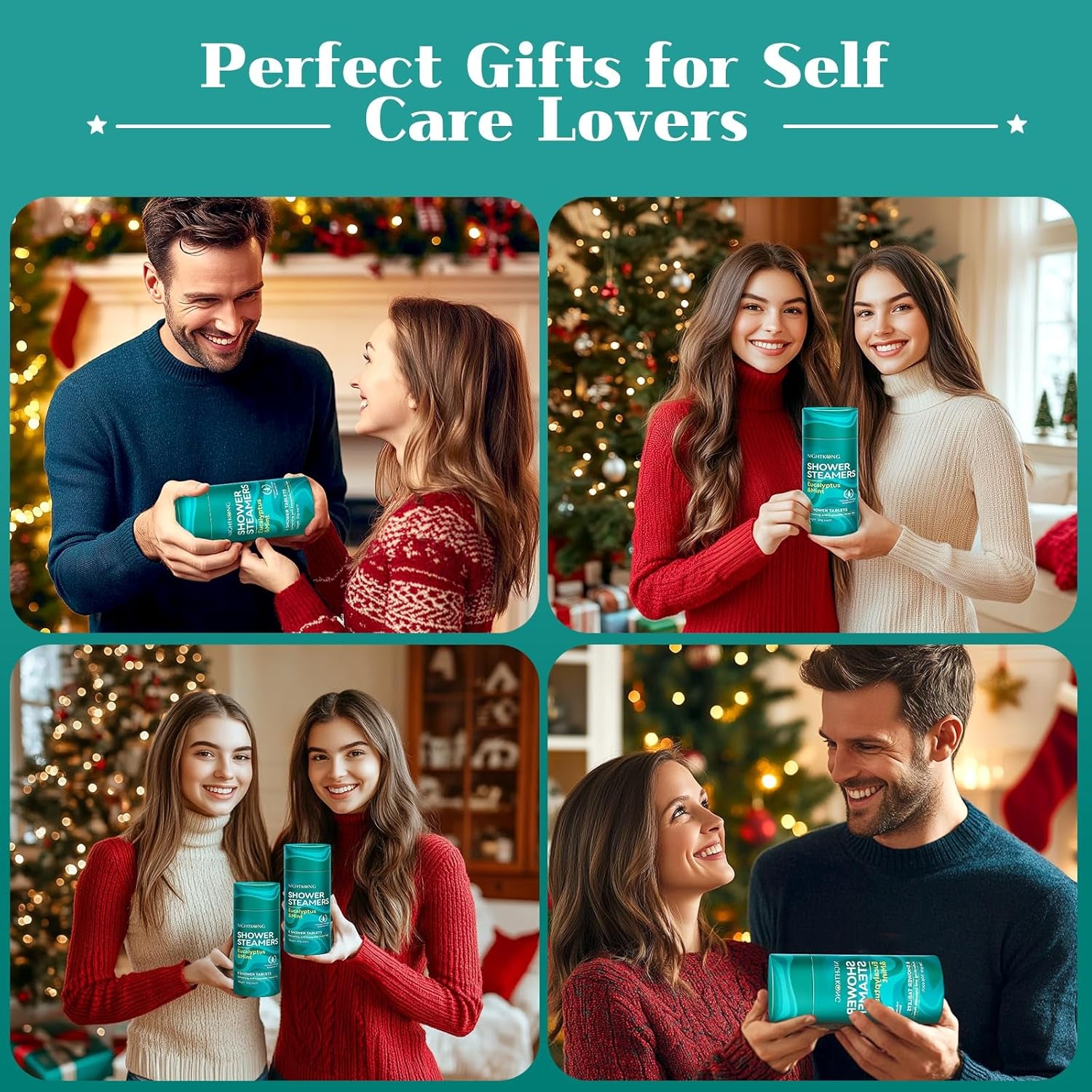 Eucalyptus Mint Shower Steamers - 8 Packs with 5Ml Essential Oil, Eucalyptus for Shower, Birthday Gifts for Women Men, Christmas Gifts Stocking Stuffers for Women, Men, Self Care Spa Gifts for Women