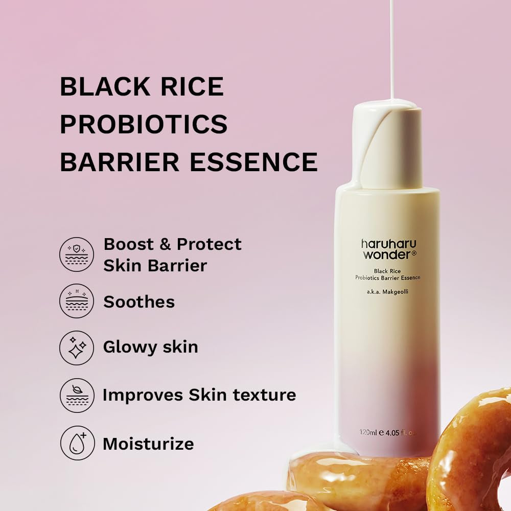 Wonder Black Rice Probiotics Barrier Essence, Skin Flooding & Layering, Strengthens Skin Barrier, Moisturizes, Glowy Radiant Skin, Ceramide & Panthenol, Holiday Stocking Stuffer, 4.05 Fl.Oz