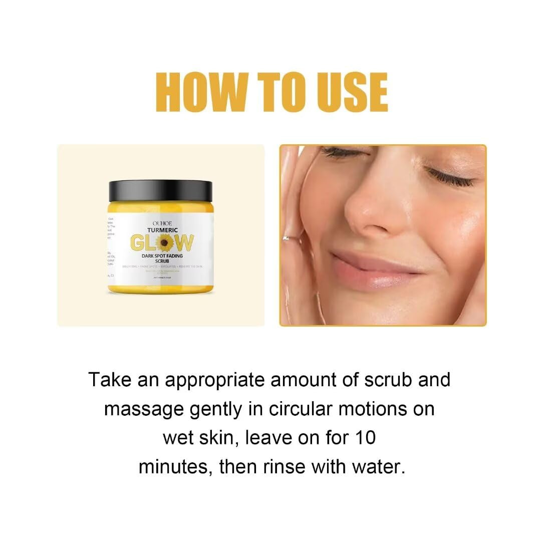 Turmeric Glow Combo Skincare Set Face Wash Scrub Butter anti Aging Moisturizer for Wrinkles, Soothing Hydrating Turmeric Skincare Set for Face & Body