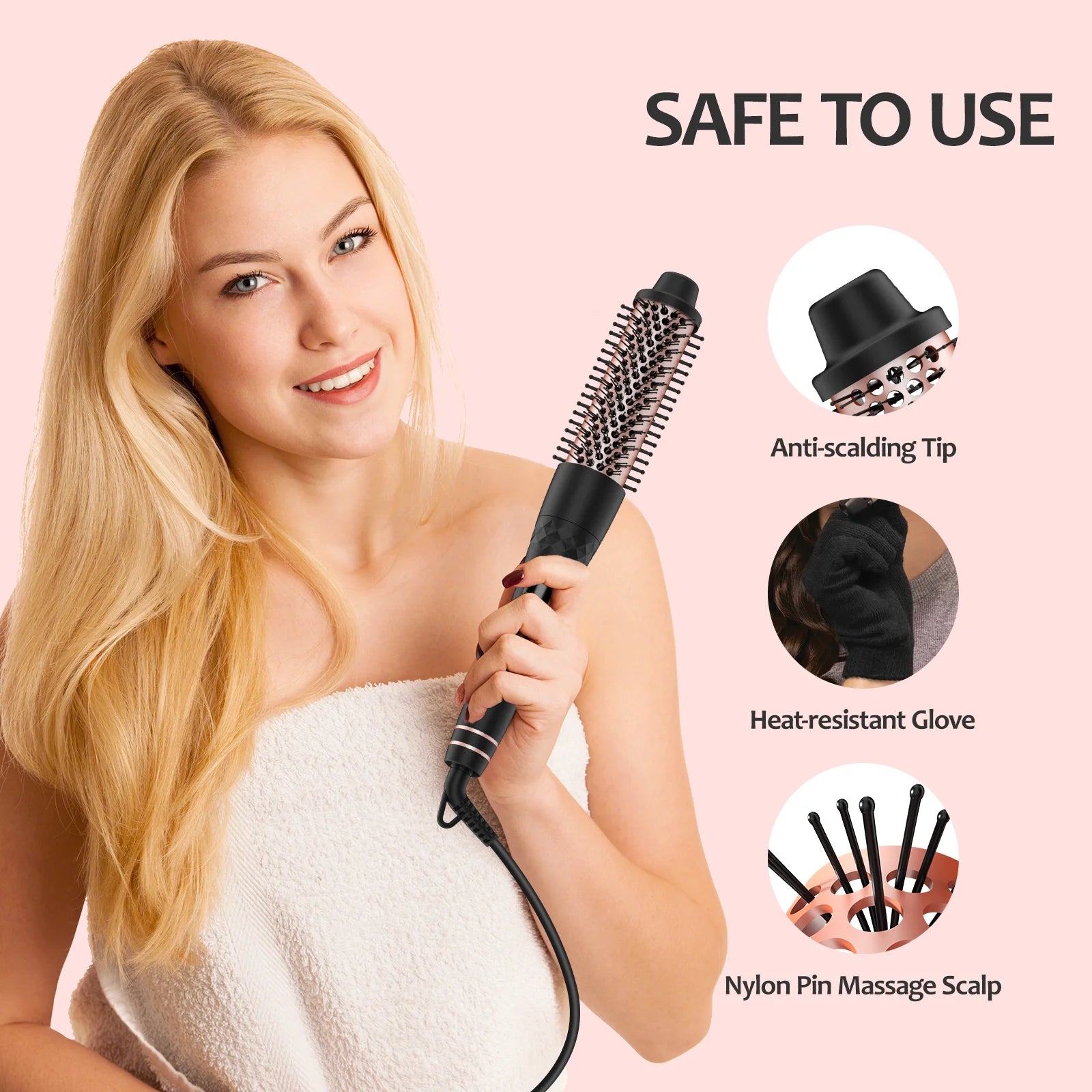 5 in 1 Curling Iron,  3 Barrel Hair Crimper Set with Curling Brush and 4 Interchangeable Ceramic Curling Wand(0.35"-1.25")