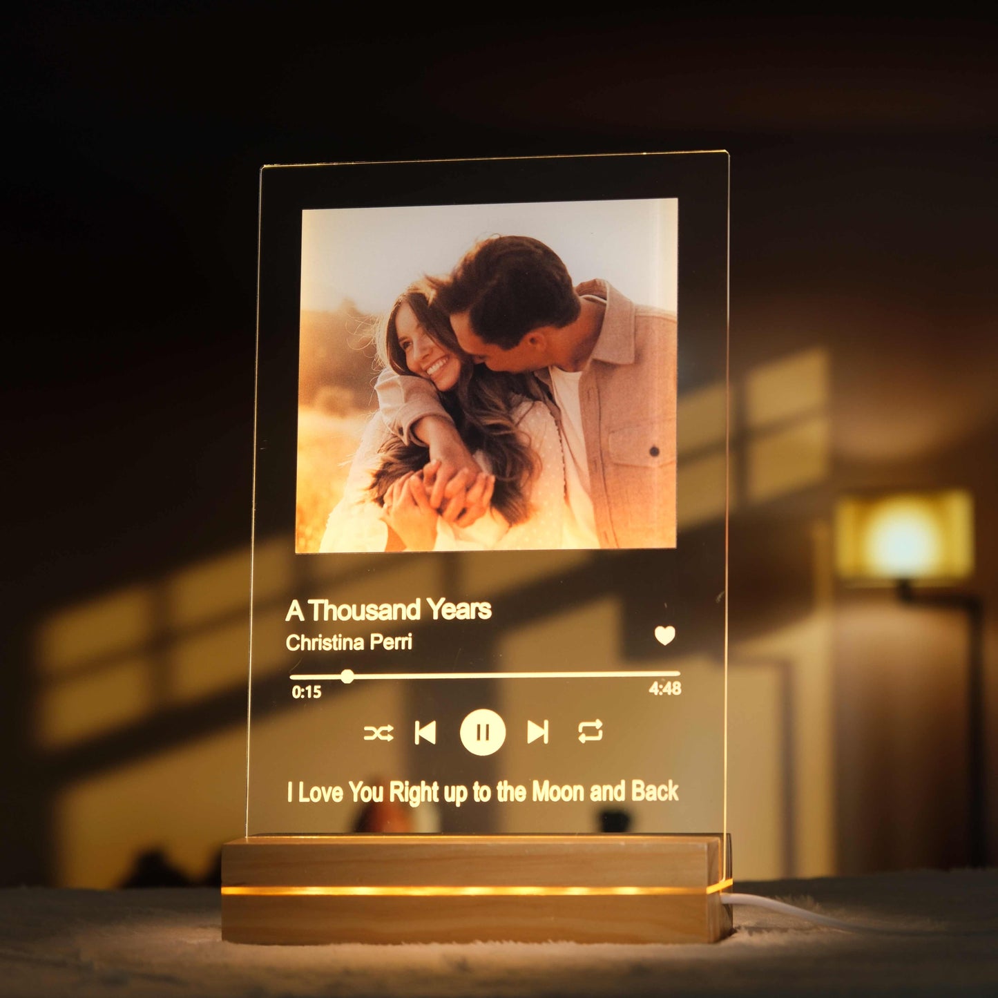 Custom Song Photo Acrylic Plaque LED Night Light