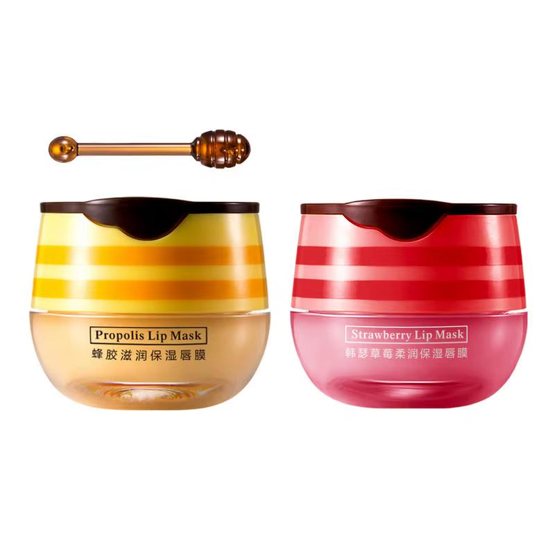 Strawberry Lip Mask Bee Balm Lip Balm Honey Lip Balm Hydrating Propolis Lip Mask Lip Sleeping Balm Overnight Sleeping Lip Oil