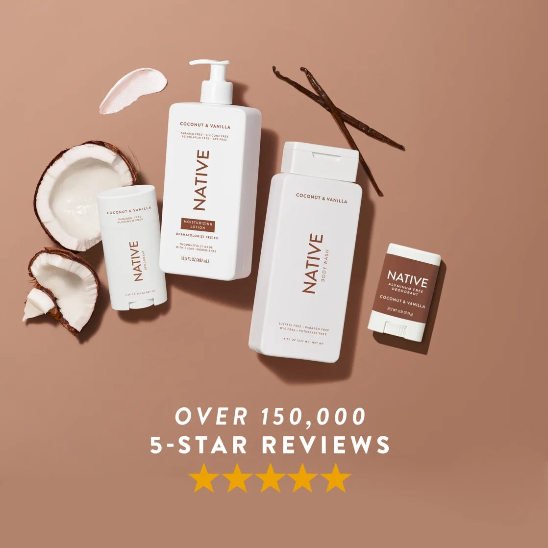 (2 Pack)  Deodorant, Aluminum Free, Coconut & Vanilla, for Women and Men, Travel Size 0.35 Oz